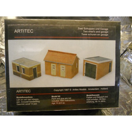 ** Artitec 10116  2 Brick Sheds and Garage Model Kit