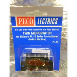 ** Peco PL15  Twin Microswitch. For fitting to PL-10 series Point Motor.