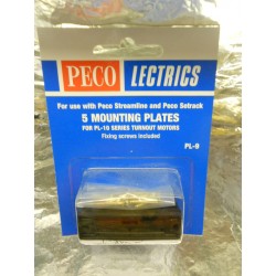 ** Peco PL-9  5 Mounting Plates for PL-10 series Turnout Motors  " Fixing Screws Included ".