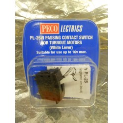 ** Peco PL-26W Passing Contact Switch for Turnout Motors (White Lever)