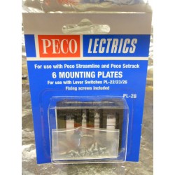** Peco PL-28 Switch Mounting Plate x 6 For use With Peco Lever Switches PL-22/23/26
