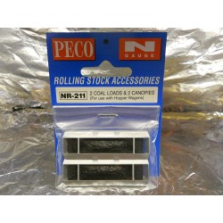 ** Peco NR-211  2 Coal Loads & 2 Canopies  (For use with Hopper Wagons)