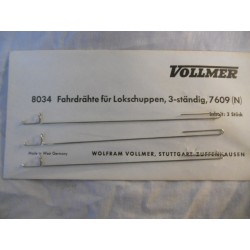 ** Vollmer 8034  3 x Catenary Wires for Vollmer Three Track Engine Shed 7609
