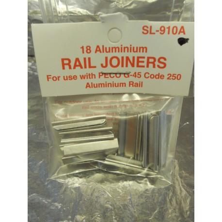 ** Peco SL-910A 18 Aluminium Rail Joiners For Use With Peco G45 Code 250 Aluminium Rail