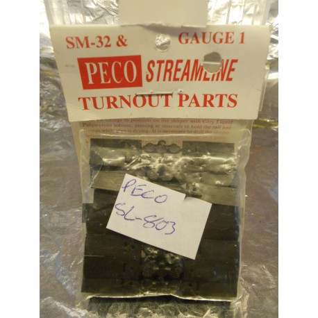 ** Peco SL-803 Turnout Slide Rail Fixings for SM32 and Gauge 1 Approx 50