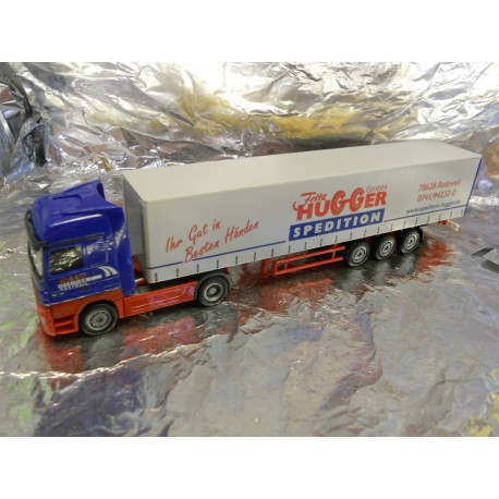 ** Herpa 270946 Mercedes Benz Actros LH '02 Curtain Canvas Semitrailer "Hugger"