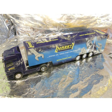 ** Herpa 268196 Mercedes Benz Actros LH '02 box semitrailer "Hazet"