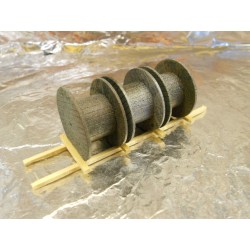 ** Heico 08792 3 x Empty Cable Drums on Wooden Pallet 95mm TT / HOe / HO / 00