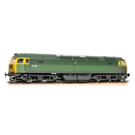 ** Bachmann 31-656 Class 47/0 47256 BR Green Full Yellow Ends (TOPS) Weathered