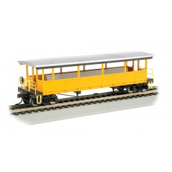 ** Bachmann 17448 Open-Sided Excursion Car Yellow & Silver Unlettered