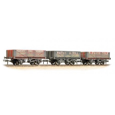 ** Bachmann 37-097 x 2 Coal Trader' Pack 5 Plank Wagons - Weathered