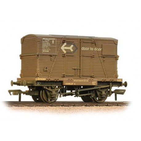 ** Bachmann 37-953 x 4 Conflat with BD Container 'Door-To-Door' Weathered