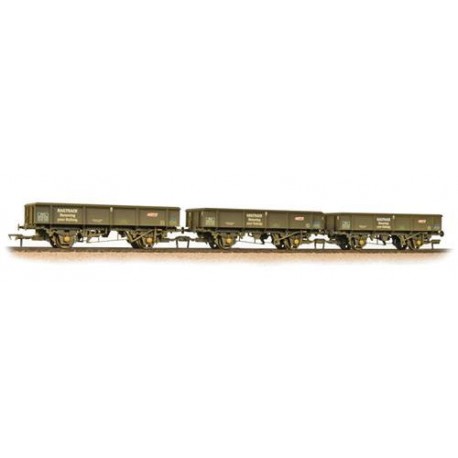 ** Bachmann 38-105 x 2 Triple Pk 34 Tonne PNA Ballast/Spoil Wagons Railtrack 5 Rib Weathered