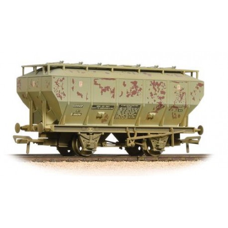 ** Bachmann 38-501A x 4 Covhop Wagon 'Soda Ash' Light Grey - Heavily Weathered