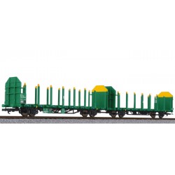 ** Liliput  L235244 x 1Timber Carrier Wagon, VTG, grun-gelb