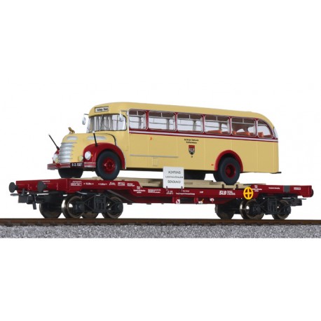 ** Liliput 235785 x 1 Flat Wagon with Bus "Salzburger Stadtwerke", oBB, Ep.IV