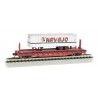 ** Bachmann 16751 x 1 52'6" Flat Car Santa Fe with Navajo Freight Lines Trailer