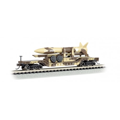 ** Bachmann 71397 x 1 52’ Centre Depressed Flat Car Desert Military with Missile