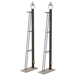 ** Bachmann 44-561 Scenecraft Wooden Post Yard Lamps 2pcs (Pre-Built)