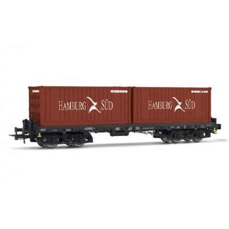 ** Rivarossi HR6405 DBAG Sgmms738 Hamburg-Sud Container Wagon V