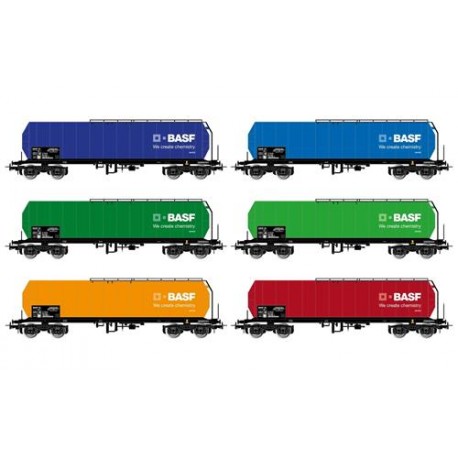 ** Rivarossi HR6420 DBAG BASF Bogie Tank Wagon Set (6) VI