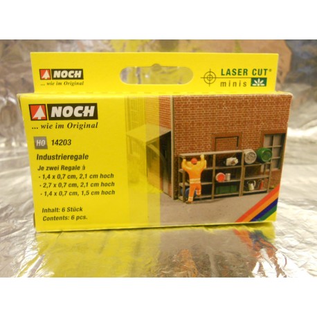 ** Noch 14203  Industrial Shelves (6) Laser Cut Minis Kit