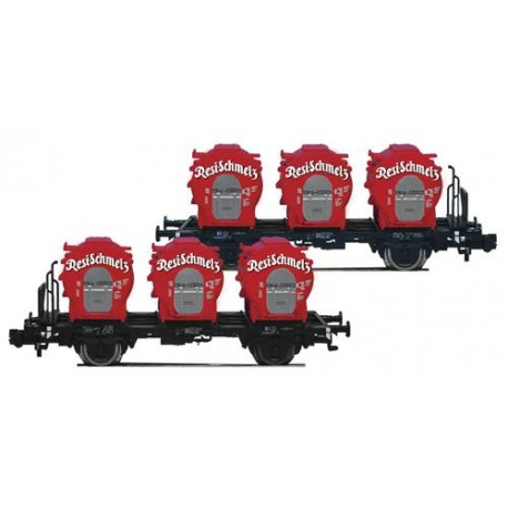 ** Fleischmann 823302 DB Resi-Schmelz Round Container Wagon Set (2) IV