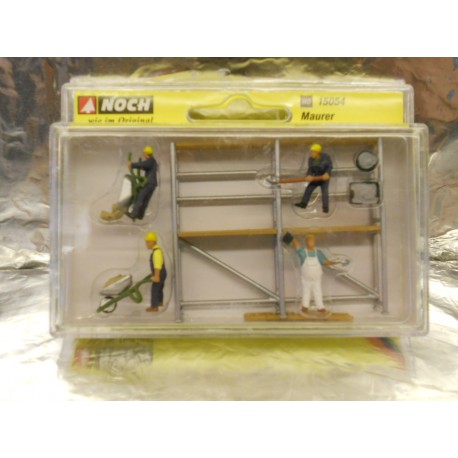 ** Noch 15054  Bricklayers (4) Scaffold and Accessories Figure Set