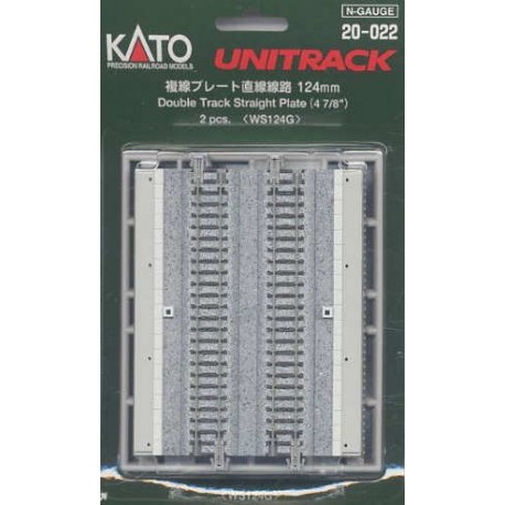 ** Kato 20-022 Unitrack (WS124G) Dual Straight Track 124mm 2pcs