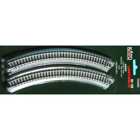 ** Kato 20-100 Unitrack (R249-45) Curved Track 45 Degree 4pcs