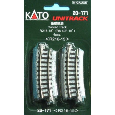 381-20171  -  Track Curved R216-15D 4/ - N Scale main image 1