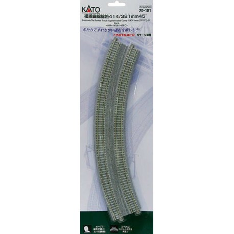 ** Kato 20-181 Unitrack (R414/381-45PC) CS Dual Curved Track 2pcs