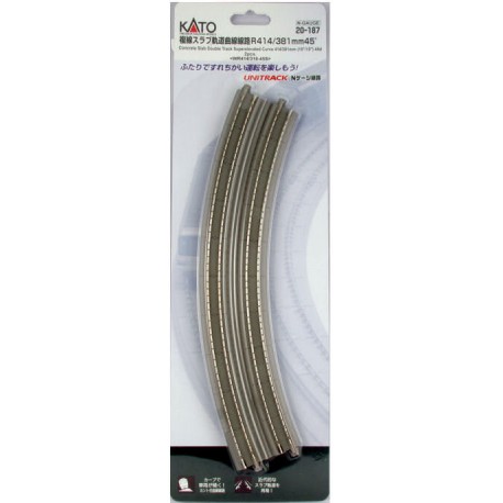 ** Kato 20-187 Unitrack (WR414/381-45S) Slab Dual Curved Track 2pcs