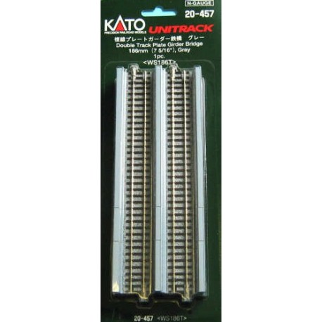 ** Kato 20-457 Unitrack (WS186T) Dual Straight Plate Girder Bridge Grey