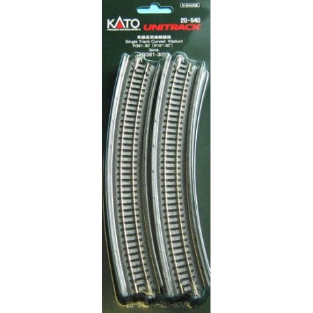 ** Kato 20-540 Unitrack (R381-30V) Curved Viaduct Track 30 Degree 2pcs