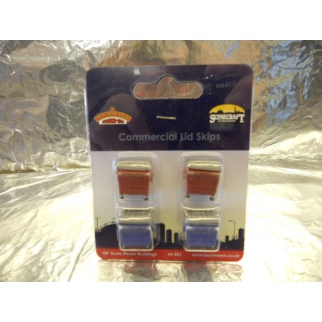 ** Bachmann 44-501  x 1 Scenecraft Commercial Lid Skips 4pcs (Pre-Built)