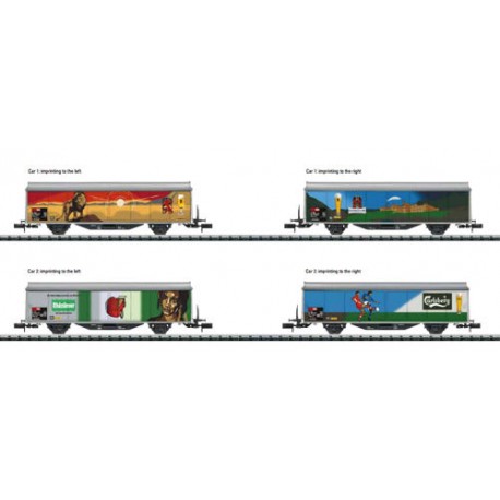 ** Minitrix 15610 SBB Feldschlosschen Beer Wagon Set (2) V