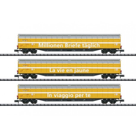 ** Minitrix 15799 SBB Habbiillnss Swiss Post Wagon Set (3) VI