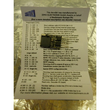 ** Bachmann 36-568A 36-568A 6 Pin DCC Loco Decoder w/Back EMF featuring Railcom