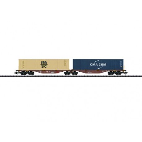 ** Trix 24800 CD Cargo Sggrss80 MSC/CMA CGM Container Wagon VI