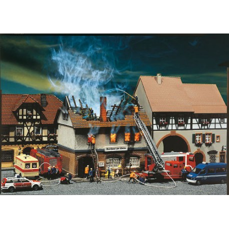 ** Faller 130429 Zur Sonne Burned Down Restaurant Kit III
