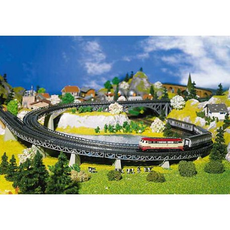 ** Faller 222542 Curved Radius 1 Track Beds (4) Kit I