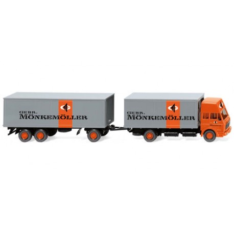 ** Wiking 045901 MB 1638 High Roof Box Trailer Road Train Monkemoller