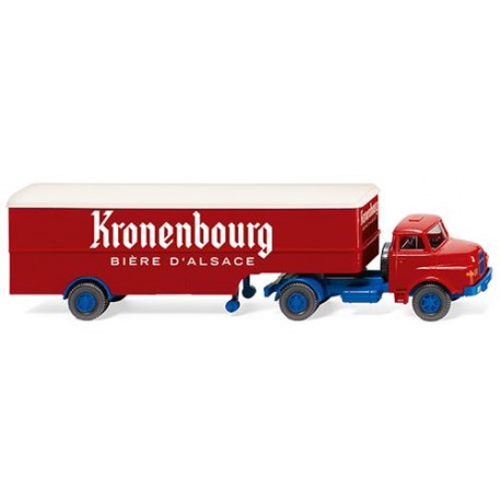 ** Wiking 051322 Saviem Box Semitrailer Kronenbourg