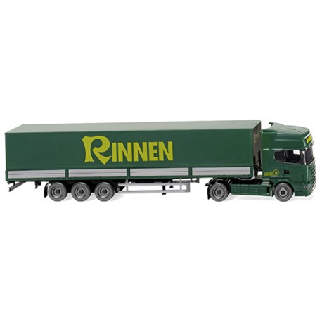 ** Wiking 051804 Scania R 420 Topline Flatbed Tractor Trailer Rinnen