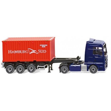 ** Wiking 052348 MAN TGX Euro 6 Container Semi Truck Hamburg Sud