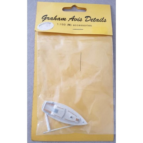 ** Graham Avis Details B02 White Sailing Boat 1:150 N Scale