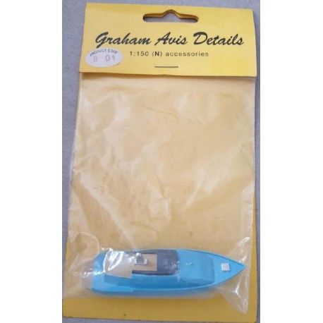 ** Graham Avis Details B01 Blue Power Boat 1:150 N Scale