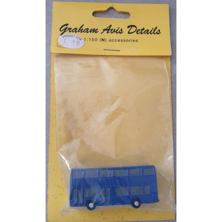 ** Graham Avis Details C19 Double Decker Bus Blue 1:150 N Scale