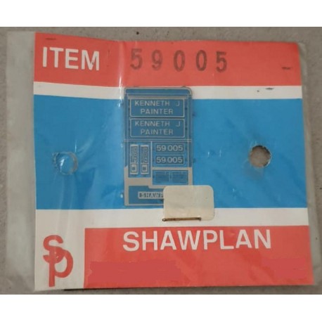 ** Shawplan Name Plates 59005 Kenneth J Painter for 00 / HO locomotives